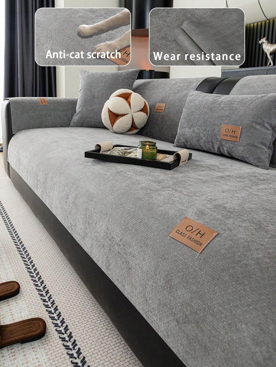 1 pieza Cojín de sofá de chenilla jacquard, adecuado para todas las estaciones, estilo minimalista moderno, amigable con las mascotas, resistente a las manchas y antideslizante, cubierta de sofá impermeable y resistente a los arañazos para sofá en forma de L y sofá de 1/2/3/4 plazas (se vende individualmente)