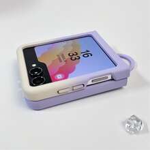 Luxury Korean Style Minimalist Gradient Purple Candy Color Phone Case, Compatible With Samsung - Gradient White and Purple - View 9