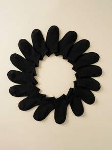 12 双儿童纯色透气休闲船袜，黑/白/灰，适合婴幼儿男孩/女孩，四季皆宜 - 彩色 - 查看 8