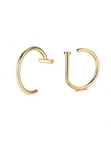 1 Stück/2 Stücke Fake Nasenring Faux Piercing Schmuck 8 mm Fake Nasenring Hoop für Faux Lippe Septum Nasenring Set Fake Lippring Lippennagel Neu Keine Perforation erforderlich - Verschiedenfarbig - Übersicht 2