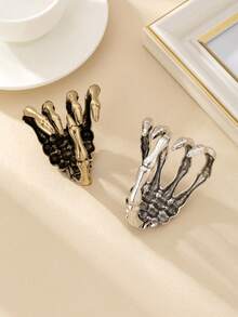 1 buc brățară în formă de gheară cu schelet gol, potrivită pentru femei pentru a fi purtată la petreceri și întâlniri de Halloween, cadou de bijuterii pentru surori