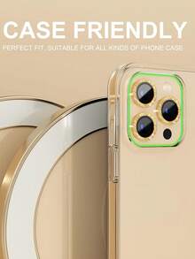 3pcs For IPhone 16Pro/IPhone16 Pro Max/15/14/13/12/11 Camera Lens Protective Film Shiny, [Glitter Decoration] Ultra HD Tempered Glass Cover, Metal Lens Screen Protective Ring, Glitter Gold