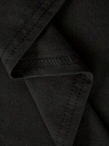 Women's Casual Halloween Witch Pattern T-Shirt - "On The Dark Desert Road" & "The Wind Blows My Hair" Design, Black With Orange Sunset Print, Soft Stretch Crew Neck T-Shirt Suitable For Daily Wear And Theme Parties, Theme Party Clothing, Stylized Witch Pattern, Medium Elastic Fabric - 黑色 - 查看 5