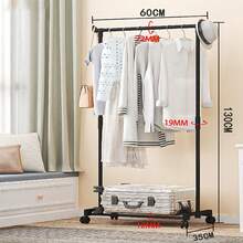 1 pieza Perchero rodante ajustable de varilla doble y varios niveles - Organizador de ropa de metal autoportante con estantes y ganchos laterales, fácil de mover, adecuado para almacenamiento en el hogar, dormitorio, armario, organización de tiendas minoristas, estructura de marco resistente - Multicolor - Ver 12
