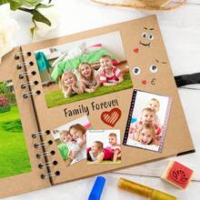 1 pieza Álbum de recortes de color caqui, 20 x 20 cm, 30 hojas/60 páginas de papel marrón en blanco, Álbum de recortes DIY, álbum con tapa dura, memo de papel kraft, viajes, regalo de cumpleaños y festividades