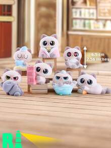 1pc Random Style Siamese Cat Anime Model, PVC Material Figurine, Exquisite Gift For Anime Fans, Perfect For Office Desk Decor - Yellow - View 13