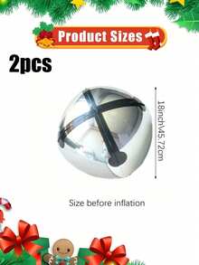 2pcs/4pcs 18-Inch 4D Christmas Bell Foil Balloons, For Christmas Party Decorations, Yard Display, Christmas Decorations, Gatherings, Weddings, Home Birthday Decor, Christmas Theme Hanging Balloons, Christmas Atmosphere Background, Christmas & New Year Home Decor Christmas 2026 - Multicolor - View 13