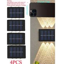 1/4/8pcs Set 6 LED Solar Powered Wall Lights, Magnifying Lens Spotlight For Outdoor Garden Fence, IP44 Household LED Landscape Lighting, Suitable For Outdoor, Yard, Villa, Fence, Patio, Garden