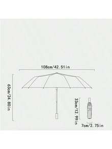 1 件全自动 24 骨防风紧凑型折叠雨伞，遮阳防雨两用，加强型多功能旅行伞