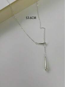 1入組幾何Y形項鍊套頭毛衣鏈條