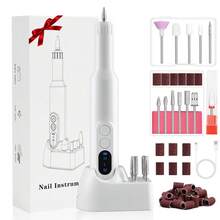 Portable Rechargeable Cordless Electric Nail Drill - Professional Nail File Machine With Drill Bits & Sanding Bands For Acrylic Gel Nails, Manicure & Pedicure Polishing