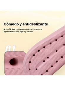 Pantuflas antideslizantes EVA diseño hebilla ajustable secado rápido para interiores y exteriores zapatillas confort ligeras uso práctico resistente hogar dormitorio baño patio multifunción adultos niños - Rosa - Ver 5