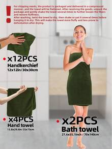 18pcs Luxury Towel Set, Made Of Super Soft And Absorbent Microfiber, Quick Drying, Lint-Free And Colorfast, Ideal For Home, Bathroom, Gym, Hotel, Spa, Travel, Autumn, Halloween, Christmas Decoration - Multicolor - View 6