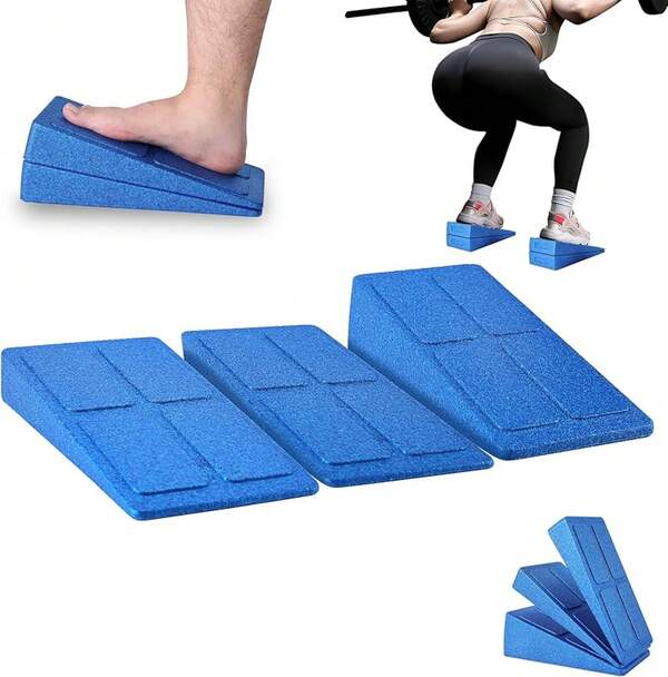 Slant Board Squat Wedge Calf Stretching,3 Pcs 12 X 6.3 Foot Stretcher Balance Board Plantar Fasciitis, Adjustable Foam Slant Board Wedge Great Exercises