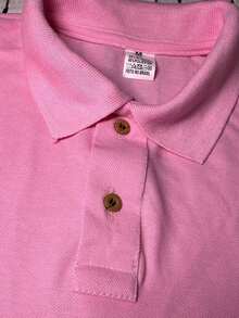 Men's PLAIN POLO Shirt Premium Cotton Pique Fabric Promotion - Baby Pink - View 2