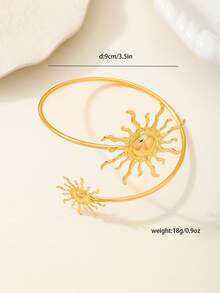 1 件时尚简约金色金属太阳袖口，百搭配饰，适合女性度假穿着 - 金色 - 查看 6