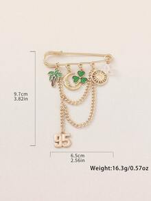 1 chiếc ghim cài áo mặt dây chuyền hình cây cọ, cỏ ba lá, mặt trời và mặt trăng trang nhã dành cho ngày lễ Thánh Patrick, kèm dây tua rua, thích hợp cho phụ nữ đeo hàng ngày, trong các lễ hội, tiệc tùng, có thể điều chỉnh để vừa vặn với eo, dùng để trang trí mũ, tạo kiểu đa năng. - Nhiều màu - Xem 4