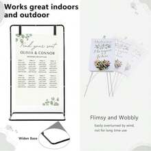 Vincidern 1PC Black Heavy-Duty Adjustable Wedding Poster Stand Sturdy Metal Easel , 69" Wedding Sign Holder,Metal Poster Stand For Seating Charts,Event Decor,Bridal Shower,Valentine's Day Event Party Supplies - 黑 - 查看 5