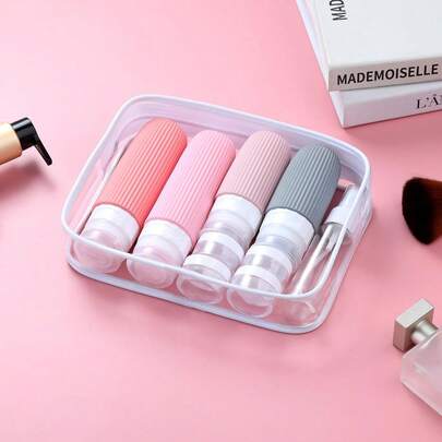 Kit Potes Frascos Silicone Viagem Creme Shampoo Condicionador Cosméticos 16 Peças