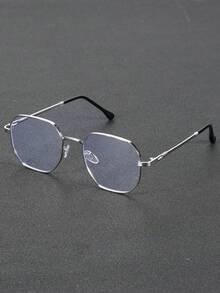 1 pieza Gafas transparentes de alta calidad con diseño geométrico de metal para mujer, accesorios para actividades al aire libre, festivales musicales, vacaciones, vida diaria y vuelta al colegio