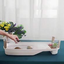 Luxury Turtle House With Sunbathing Platform, Custom-Made Aquarium, Brazilian Tortoise Tank, Reptile And Amphibian Habitat, Suitable For Home And Villa Decoration, Small Reptile Turtle House - Multicolor - View 3