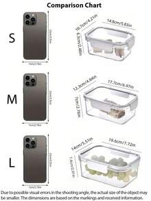 1PC Office Bento Box, Plastic Lunch Box, Lunch Box, Suitable For Adults, Refrigerator Dedicated Storage And Preservation Box, Sealed Box With Lid, Dumpling Box, Vegetable Food Can, Suitable For Work And Travel Christmas Gift - White - View 3