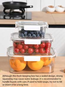 1PC Office Bento Box, Plastic Lunch Box, Lunch Box, Suitable For Adults, Refrigerator Dedicated Storage And Preservation Box, Sealed Box With Lid, Dumpling Box, Vegetable Food Can, Suitable For Work And Travel Christmas Gift - White - View 4