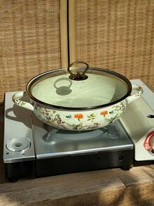 27cm/24cm Enamel Dinnerware Set, Including Baking Tray, Casserole, Soup Pot, Cooking Pot And Seafood Pot, Suitable For Restaurant, Home, Living Room And Kitchen. Great For Serving Bread, Turkey, Cheese Bread, Pizza, Seafood And Hand-Pulled Rice. Ideal For Outdoor Activities, Weddings, Parties, Gifts, Birthdays, Thanksgiving, Harvest Festival, And Family Gatherings. - Flowers and Birds - View 15