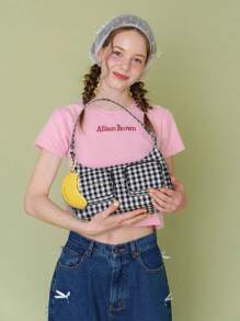 Miniaturowa portmonetka z owocami i bananem w kolorze żółtym, pasująca do Airtaga, prezent dla dziewczyny i kobiety