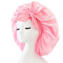 1pc/Set Satin Bowknot Adjustable Elastic Sleep Cap, Lightweight Bathing Shower Cap - Comfortable Fit With Drawstring, Unisex Hair Care For Sleeping, Satin Smooth Design Sleep Bonnet - Multicolor - View 5