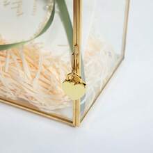 Elegant Golden Glass Card Box With Lock And Slot - 10. 2 X 5. 9 X 8. 3 Inches, Large Transparent Geometric Design For Wedding Receptions, Birthday Parties, And Gift Decorations (Glass Box Only), Gift Presentation Box, Glass Storage Box - 金色 - 查看 4