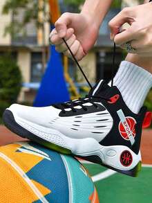 Men Basketball Shoes - Black and Red - View 5