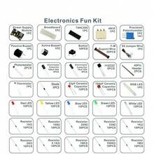 Kit de Componentes Electronicos 830 Puntos, 538 PCS, Kit de Electronica Basica con Protoboard de conexión, Resistencias Electronica, Módulo Potencia, Compatible STM32, Arduino, Raspberry Pi - Blanco - Ver 2
