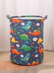 1个可折叠洗衣篮，防水脏衣篮，足球图案豹纹布艺收纳箱，适用于娃娃收藏、大学宿舍、男孩女孩卧室、浴室收纳、儿童玩具收纳，家居装饰 - 彩色 - 查看 3