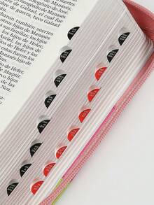Biblia Para Mujer Con Cierre Compacta 11 Puntos RV1960 Imit Tricolor Rosa/Fucsia/Lima Con Indice - Single Book - View 3