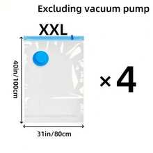 Extra Large Vacuum Storage Bag Set, Space-Saving, Reusable, Waterproof And Moisture-Proof Compression Bags, Suitable For Clothes And Bedding, Travel Luggage, Blankets, Quilts, Ideal For Dormitories, Wardrobes, And Moving - XXL (4 chiếc) - Xem 13