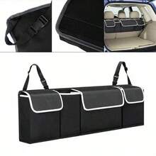 Large Car Boot Pocket Storage Bag Organiser Back Seat Hanger Tidy Hanging Pouch - 黑色 - 查看 7