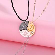 BFF Necklace 3 Trio Moon Friendship Puzzle Matching Best Friends 3 Forever Jewelry Gifts - 1 - 查看 5
