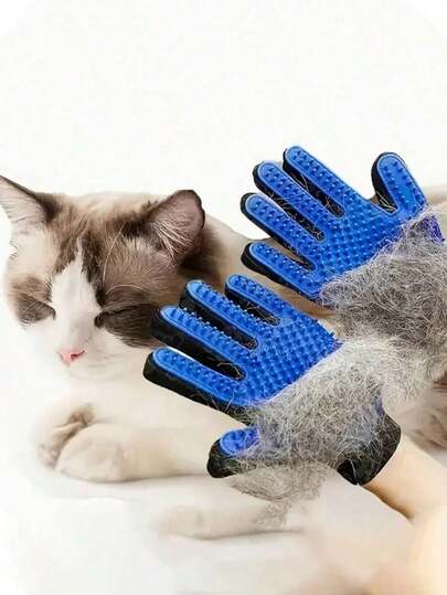 1pc Pet Grooming Gloves, 2-In-1 Pet Cleaning Gloves, Gentle Deshedding Brush For Dogs Cats, Dog Cat De- Cat Supplies Comb De-Shedding Brush Enhanced 5-Finger Design Suitable For Long Short Hair Easy To Clean Gentle De-Shedding For Dogs Cat, Easy Clean, Painless Grooming, Invigorating Massage