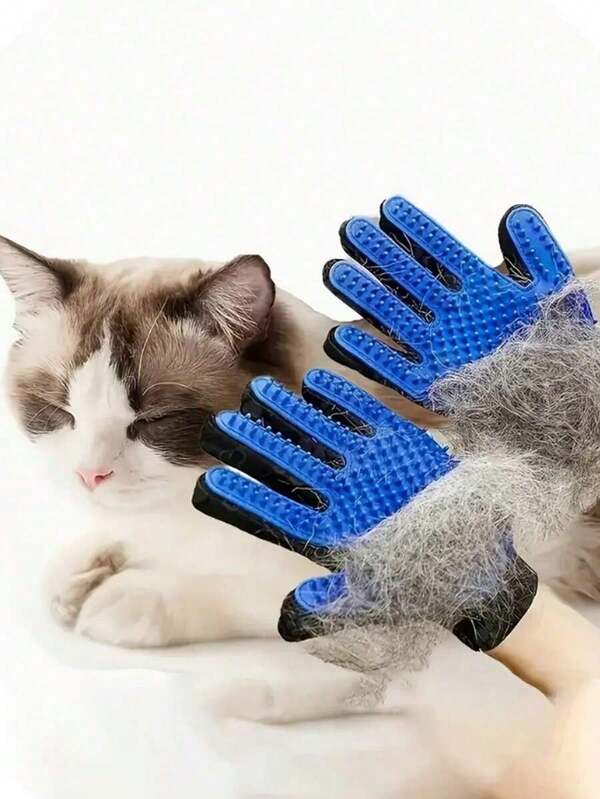 1pc Pet Grooming Gloves, 2-In-1 Pet Cleaning Gloves, Gentle Deshedding Brush For Dogs Cats, Dog Cat De- Cat Supplies Comb De-Shedding Brush Enhanced 5-Finger Design Suitable For Long Short Hair Easy To Clean Gentle De-Shedding For Dogs Cat, Easy Clean, Painless Grooming, Invigorating Massage