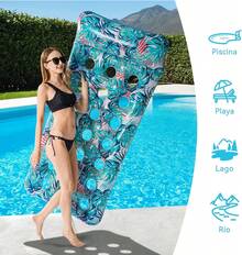 Flotador Inflable De La Piscina,Colchón De Aire De La Playa,Hamaca del Agua Conveniente para Los Adultos,Partido De La Piscina,Playa,Al Aire Libre (74 Pulgadas X 34 Pulgadas) (Azul y Amarillo) - 1 - Ver 5