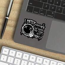 3-Inch "Energy - Matching Sass" Sticker - Edgy - Themed Vinyl Sticker With Occult & Text Art For Laptops, Notebooks, Water Bottles, Attitude Enthusiasts, And Fun Decor | Great For Rebellion Fans, Witchy - Aesthetic Lovers, And Those Into Playful Energy Puns | Perfect For Showcasing Fandom For Bold Vibes, Adding Whimsical Flair, And Celebrating Sass - Centric Attitude | Witty Sticker For Humor - Themed Jokes And Occult - Driven, Funny Imagery