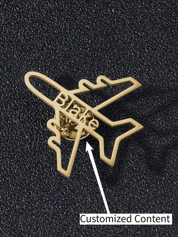 Personalized Airplane Brooch - Custom Name Engraved Pin, Elegant Vintage Style Perfect Gift For Graduation Ceremony