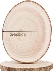 2 Stücke große Holzscheiben, natürliche Holzscheiben, unbearbeitete Holz Tischmittelstücke, Holzscheiben für Tischmittelstücke, zur Präsentation, Basteln, Malen, Tischdekoration, Holzbrennen, DIY Projekte, Weihnachten