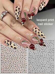 2 Sheet 3D Leopard Print Nail Art Stickers Autumn And Winter Leopard Print French Design Y2K Charms Nail Decals Animal Print Self-Adhesive Nail Supplies - Multicolor - View 4