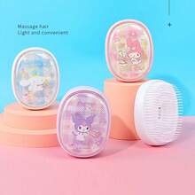 Miniso Characters Cinnamoroll"No Tangle" Portable Hairbrush Rounded Bristle Tips + Elastic Brush Pad, Smooth Hair Brushing Reducing Hair Damage(1PC) - Blue - View 6