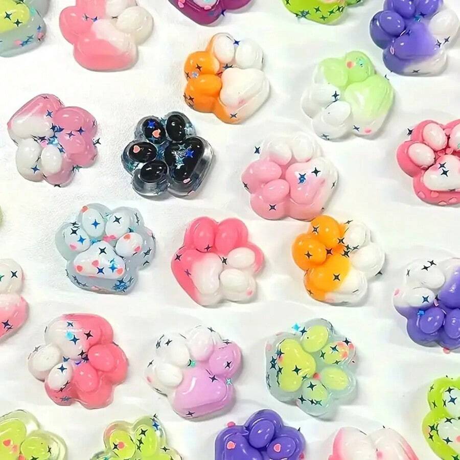 6/9/12/18er Set Katzenpfoten Squishy Spielzeug, weiche Drückspielzeuge für die Fingerspitzen, niedliche langsam zurückfedernde Stressabbau-Sensorikspielzeuge, geeignet für Kinder, Teenager, Erwachsene, Zuhause, Büro, Klassenzimmer Schreibtischspielzeug, Geburtstagsgeschenke, Partygeschenke, Osterkorb Füllungen