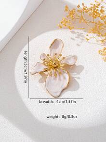 1pc Elegant Floral Metal Brooch, Versatile For Daily Wear, Family Gatherings, Parties, Gifts For Mom, Valentine's Day, Birthday, Wedding - Light - View 5