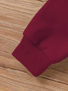 Girls' Printed Pocket Sweatshirt, Big Tween Girl - Burgundy - View 3