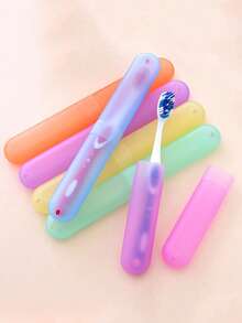 1pc/2pcs/4pcs Travel Toothbrush Protective Case, Minimalist Portable Dustproof Toothbrush Holder For Home Use